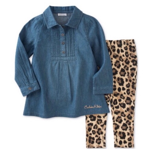 Calvin Klein Other - Calvin Klein Denim Tunic & Leggings 2-Piece Set